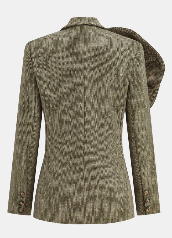 Classy Flower Tweed Blazer