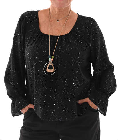 Dazzle Holiday Ballon Blouse