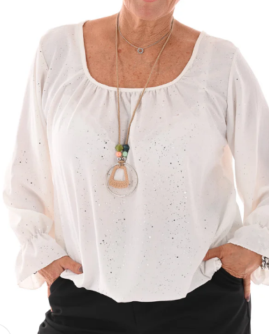 Dazzle Holiday Ballon Blouse