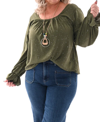 Dazzle Holiday Ballon Blouse