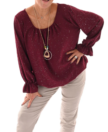 Dazzle Holiday Ballon Blouse