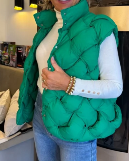 Warm Braided Rhomboid Sleeveless Vest Jacket