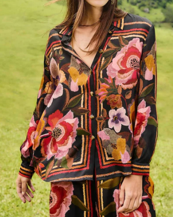 Romantic Floral Shirt Blouse
