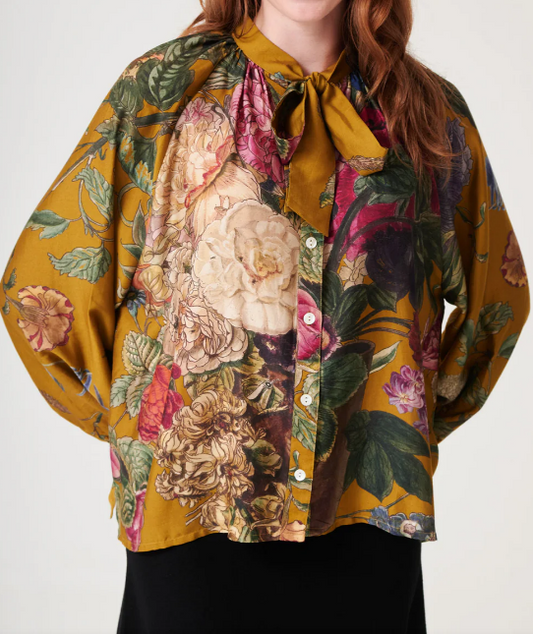 Fab Printed Tie Blouse