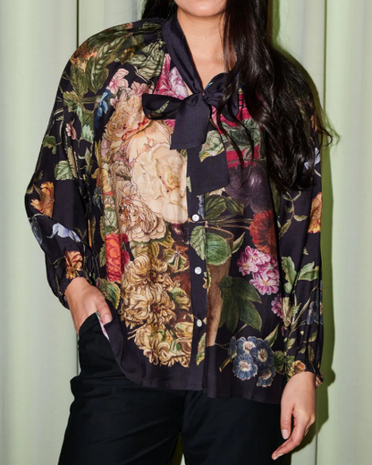 Fab Printed Tie Blouse
