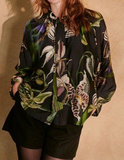 Fab Printed Tie Blouse