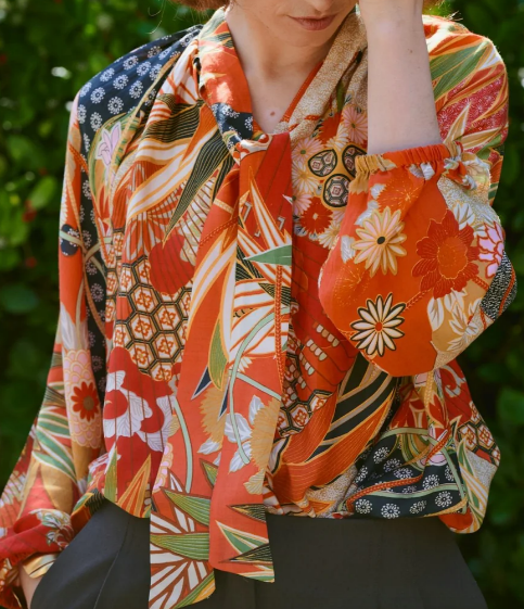 Fab Printed Tie Blouse