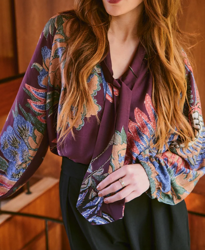Fab Printed Tie Blouse
