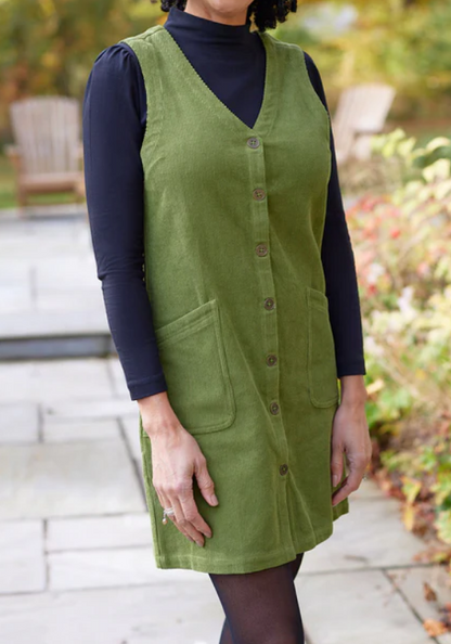 Button Down Velvet Casual Dress