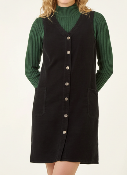 Button Down Velvet Casual Dress