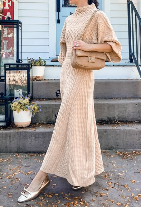 Demure Knit Midi Dress