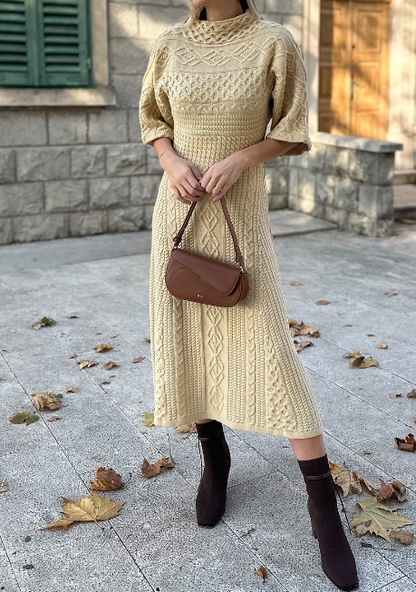 Demure Knit Midi Dress