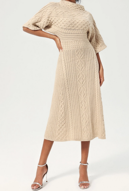 Demure Knit Midi Dress