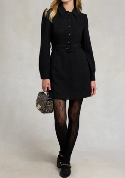 Demure Tweed Mini Dress