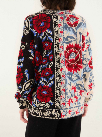 Jacquard Flower Cardigan
