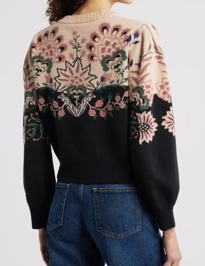Chic Flower Jacquard Cardigan