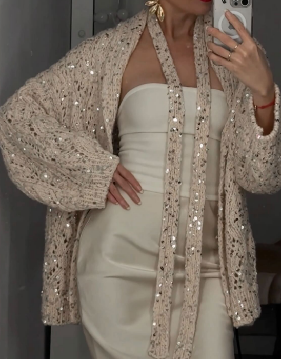 Classy Sequin Holiday Cardigan