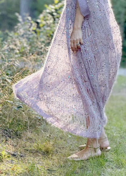 Chic Sequin Knit Kaftan Dress