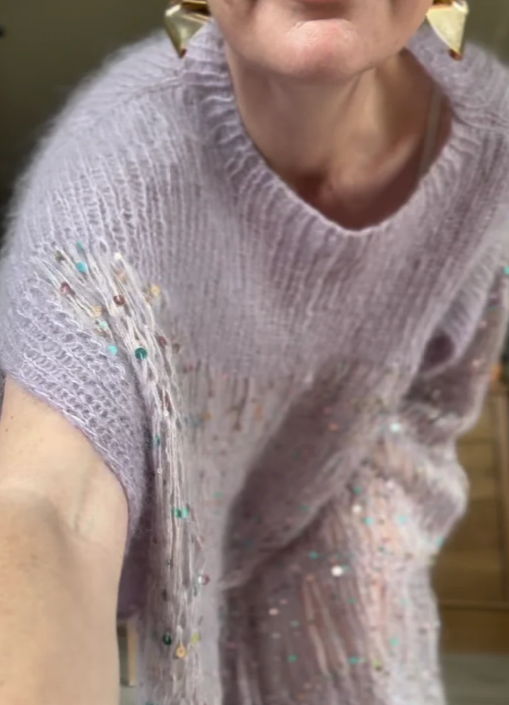 Chic Sequin Knit Kaftan Dress