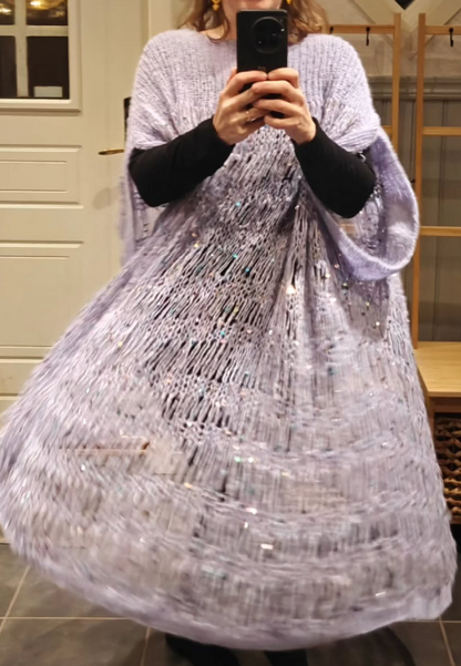 Chic Sequin Knit Kaftan Dress