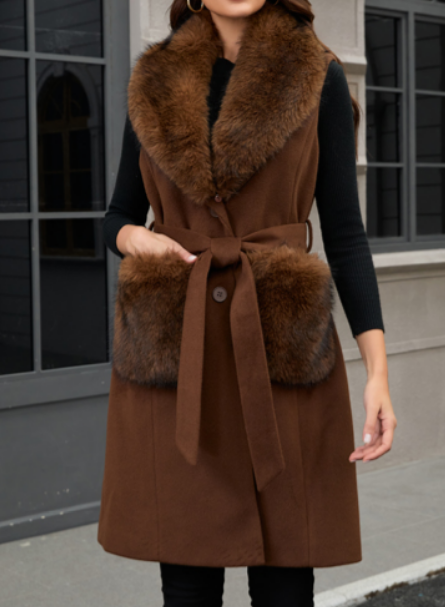 Chic Faux Fur Vest Jacket