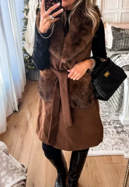 Chic Faux Fur Vest Jacket