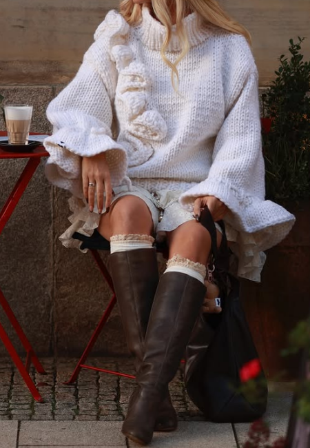 Ruffle Romper Sweater