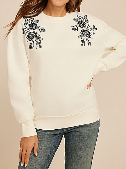 Flower Embroidery Sweatshirt