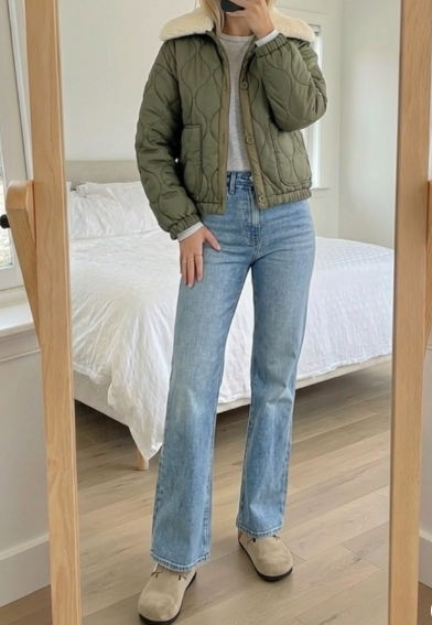 Chic Lambskin Collar Coat