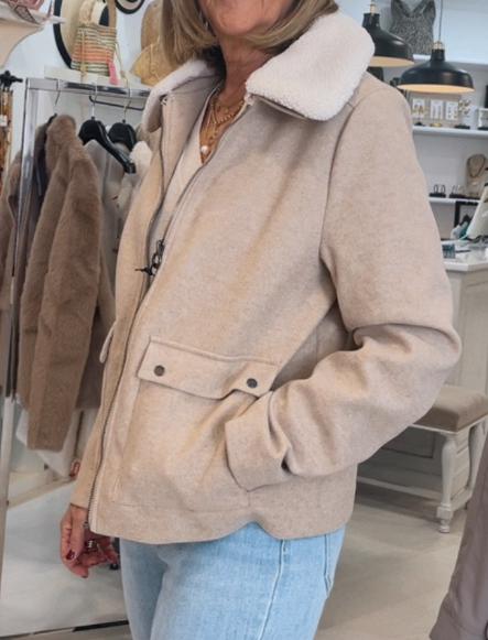 Lamb Wool Collar Warm Jacket