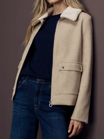 Lamb Wool Collar Warm Jacket