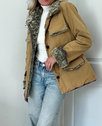 Brown Faux Fur Jacket