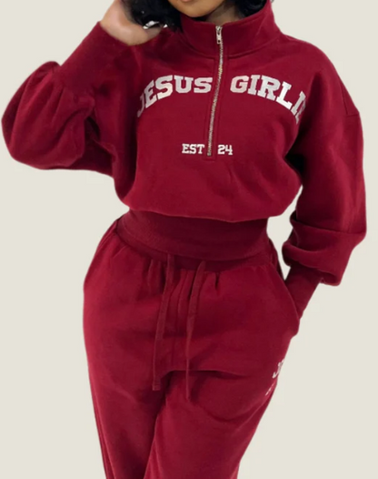 Chill Jesus Girl Sweatshirt Suit