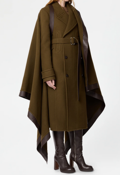 Chic Olive Cape Coat