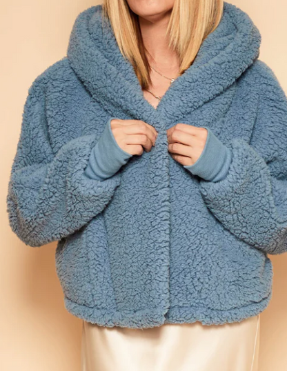 Chic Hooded Sherpa Jacket