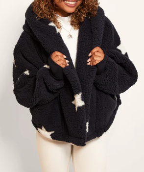 Chic Hooded Sherpa Jacket