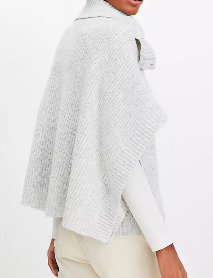 Chic Button Oversize Comfy Poncho Sweater
