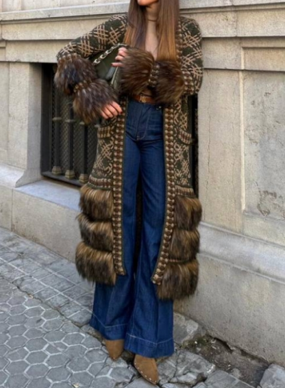 Classy Comfy Faux Fur Knit Cardigan