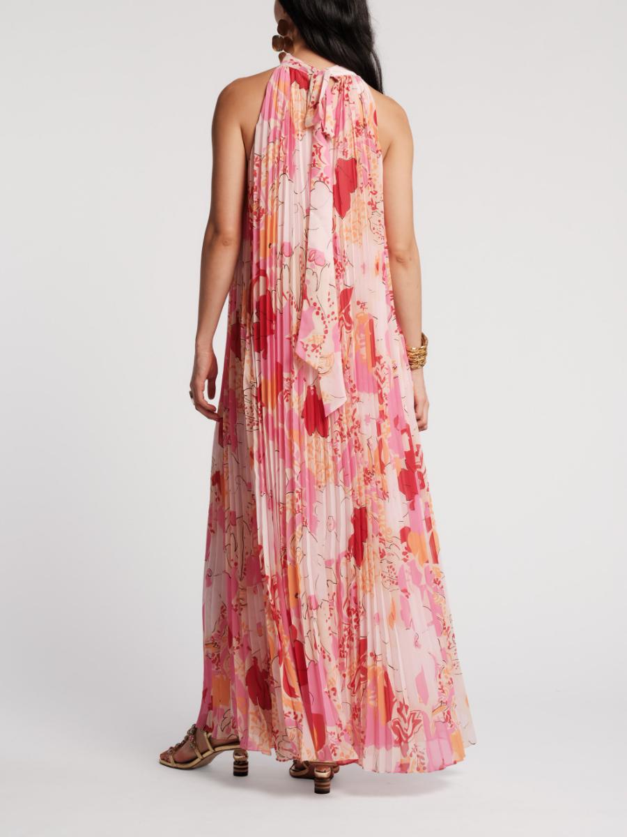 Slim Pleated Maxi Dress