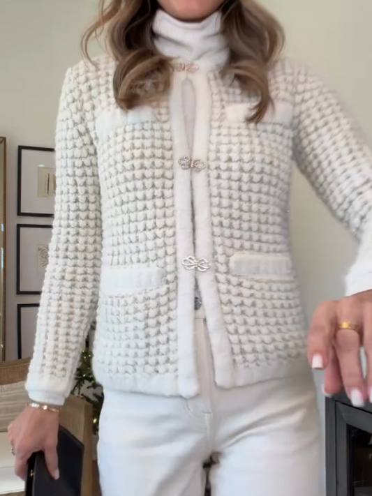 Fuzzy Button Down Cardigan