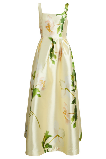 Floral Mikado Fit & Flare Gown