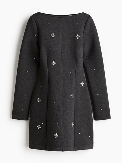 Rhinestone-embellished Scuba Dress