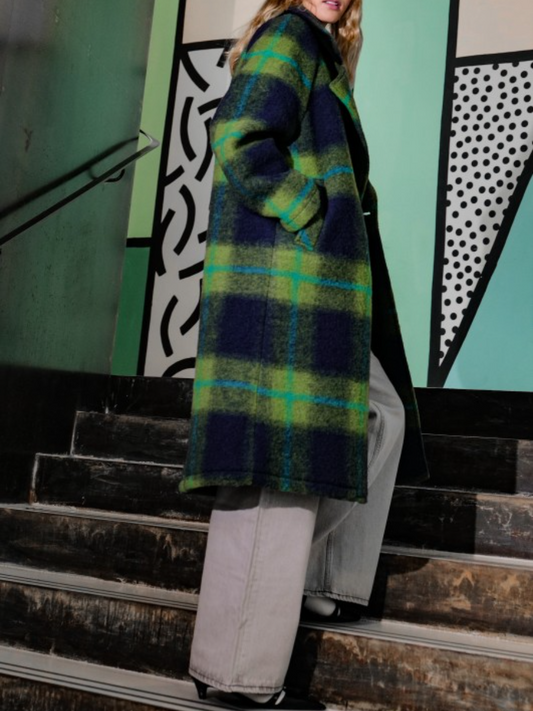 Plaid Oversized Trench Coat