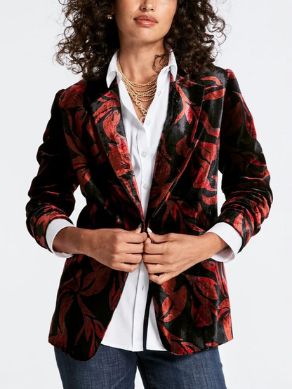 Velvet Printed Blazer