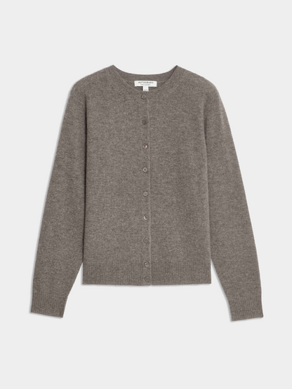 Pure Cashmere Crew Neck Relaxed Cardigan