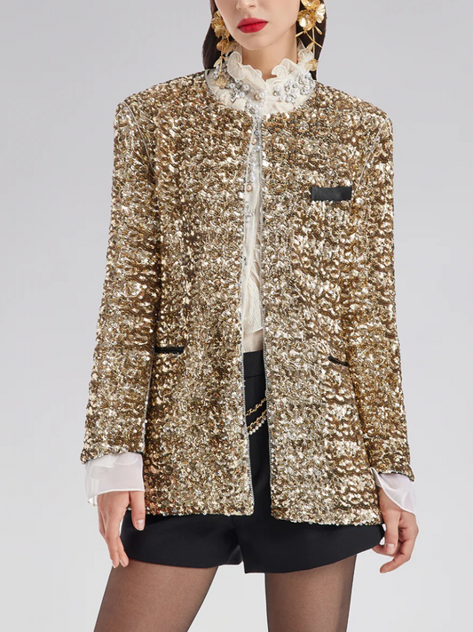 Light Luxury Sequin Heavy-Duty Blazer