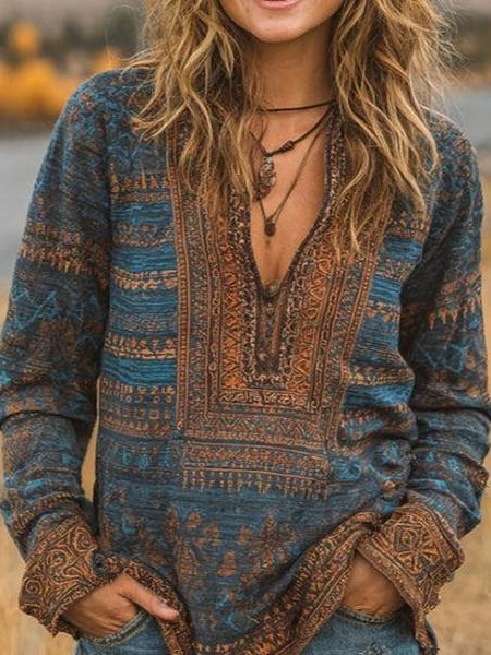 Dreamy V-Neck Long Sleeve Top