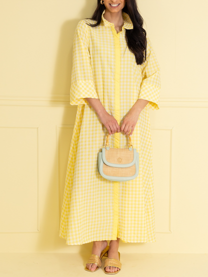 Gingham Collared Maxi Dress