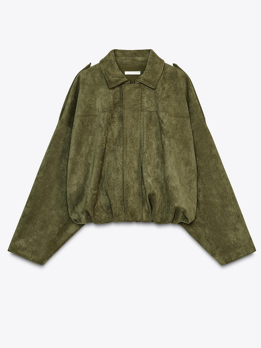 SUEDE EFFECT BOMBER JACKET