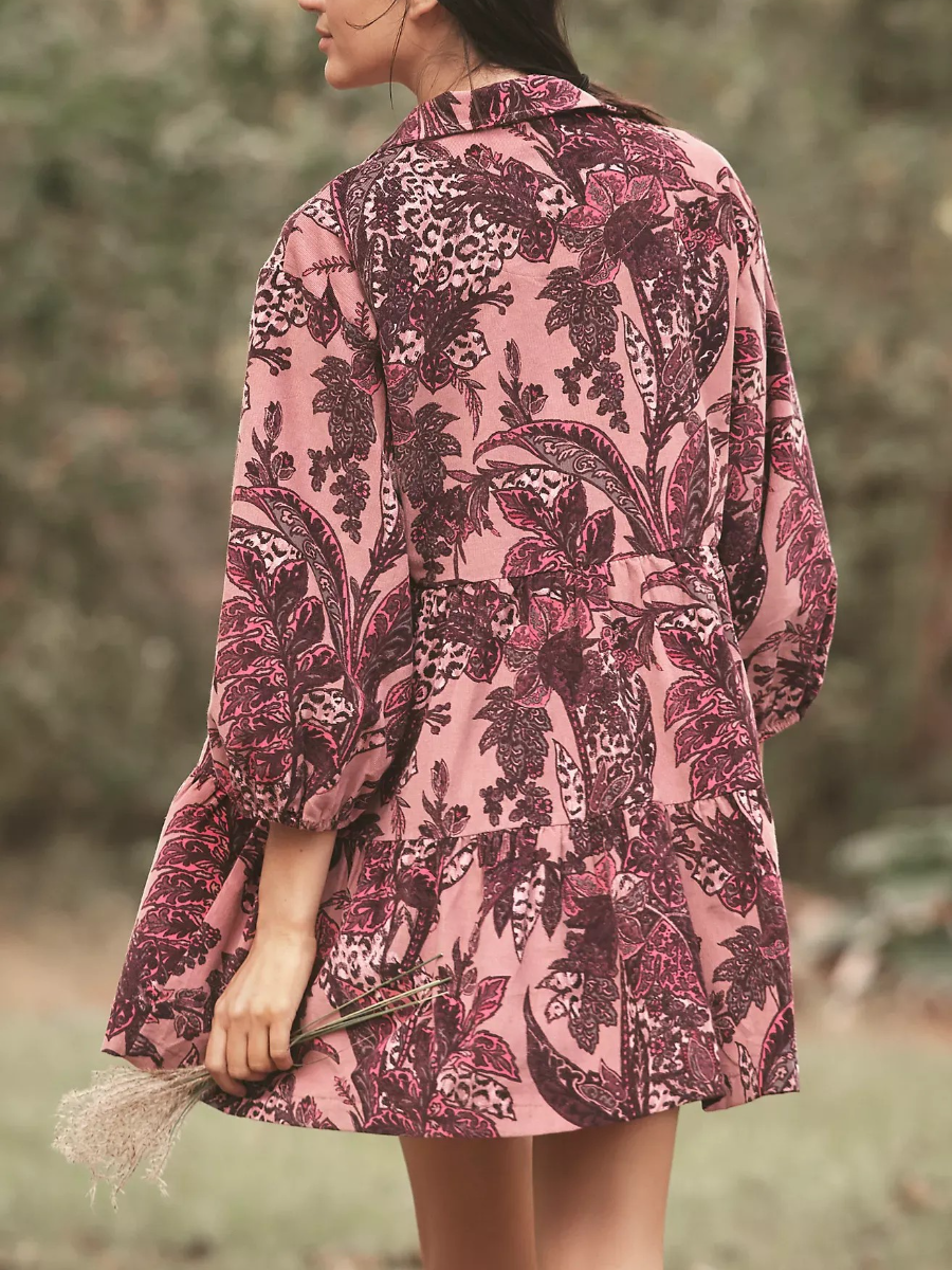 Tiered Mini Shirt Dress